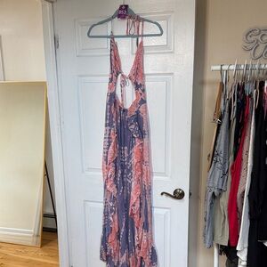 53 Bohemian Pink and Purple Maxi Dress